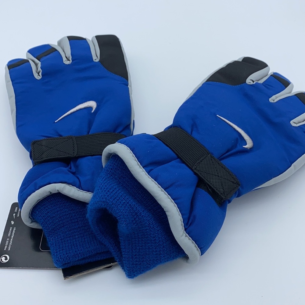 NWT BOYS NIKE THINSULATE INSULATION GLOVES SIZE 8 YOUTH BLUE GRAY - Picture 3 of 13